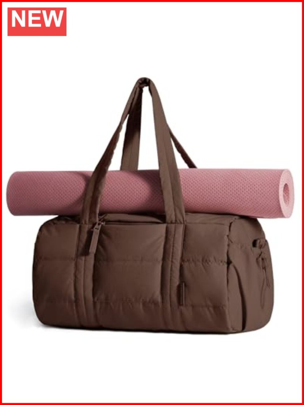 Quilted Gym Bag With Yoga Mat Straps, Wet-Dry Pocket, Travel Duffel